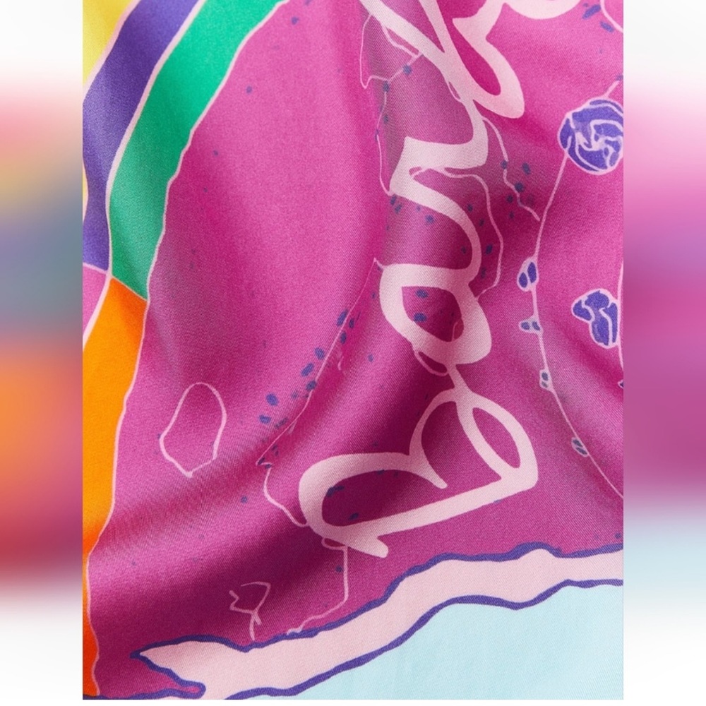 ZARA X Barbie The Movie Silk Print Scarf - Picture 5 of 9